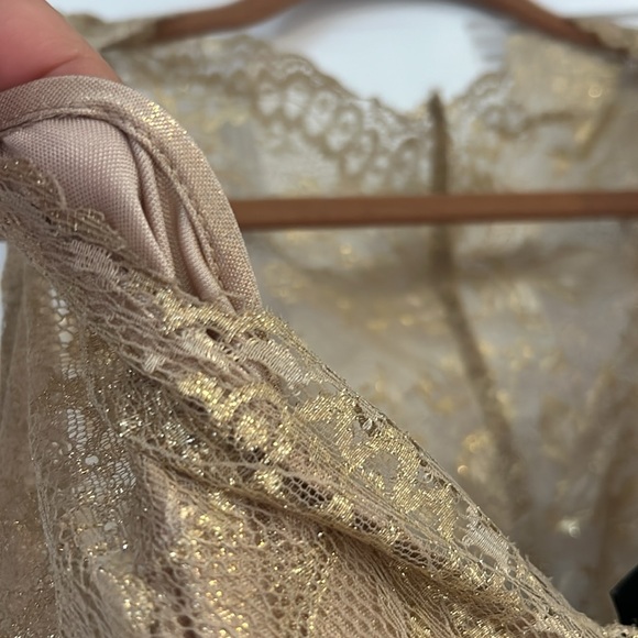 BCBG Max Azria Champagne Gold Lace Dress size 12-NWT - Picture 11 of 13